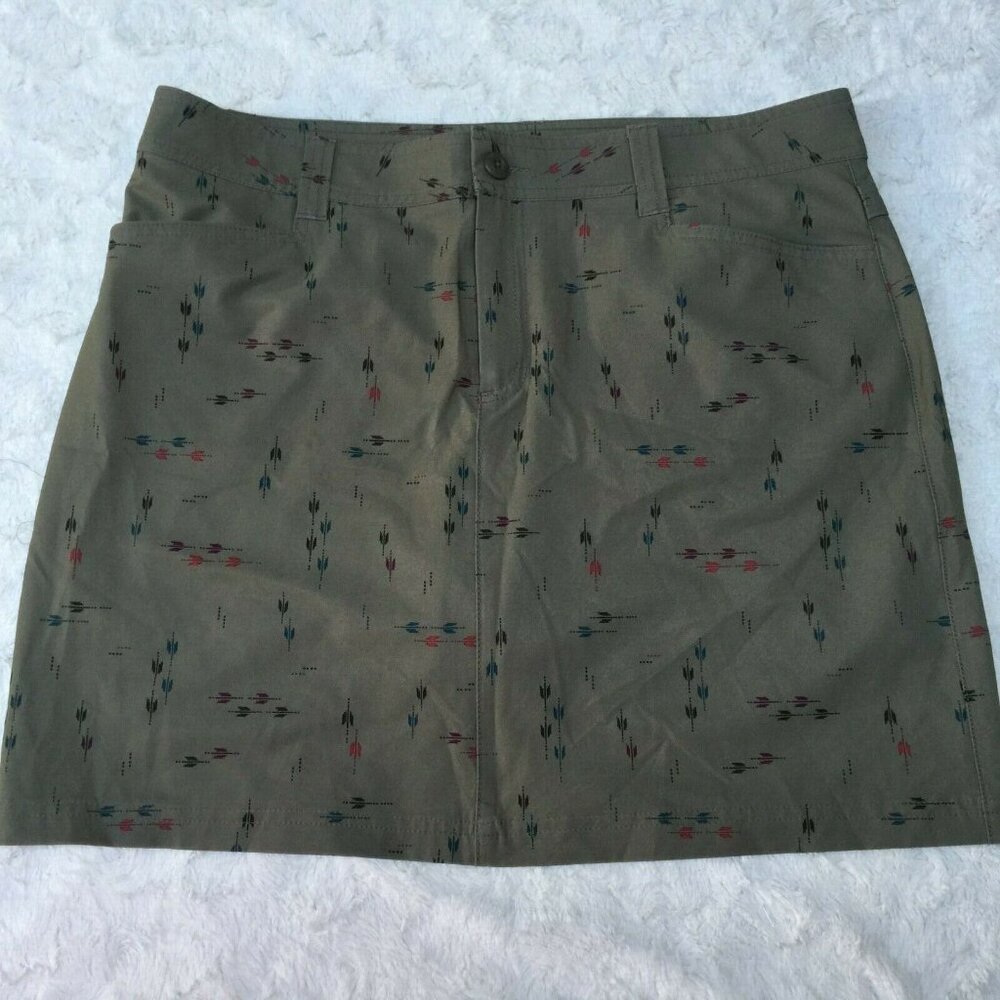 Eddie Bauer Womens Adventurer 2.0 Horizon Skort Sz 12 Green Sprig Print Stretch